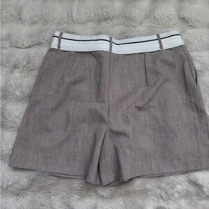 Stylish Women's Tan Shorts with White Trim